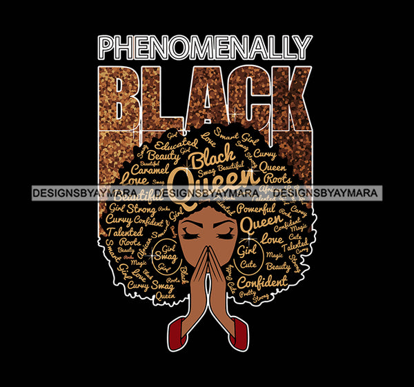 Bundle 4 Afro Woman Praying God Says I'm Phenomenally Black Breast Cancer Warrior  Melanin Queen SVG Files For Cutting and More!