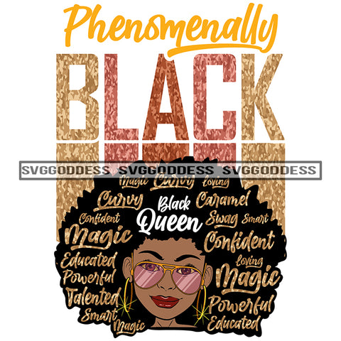 Phenomenally Black Queen Educated SVG JPG PNG Vector Clipart Cricut Silhouette Cut Cutting1