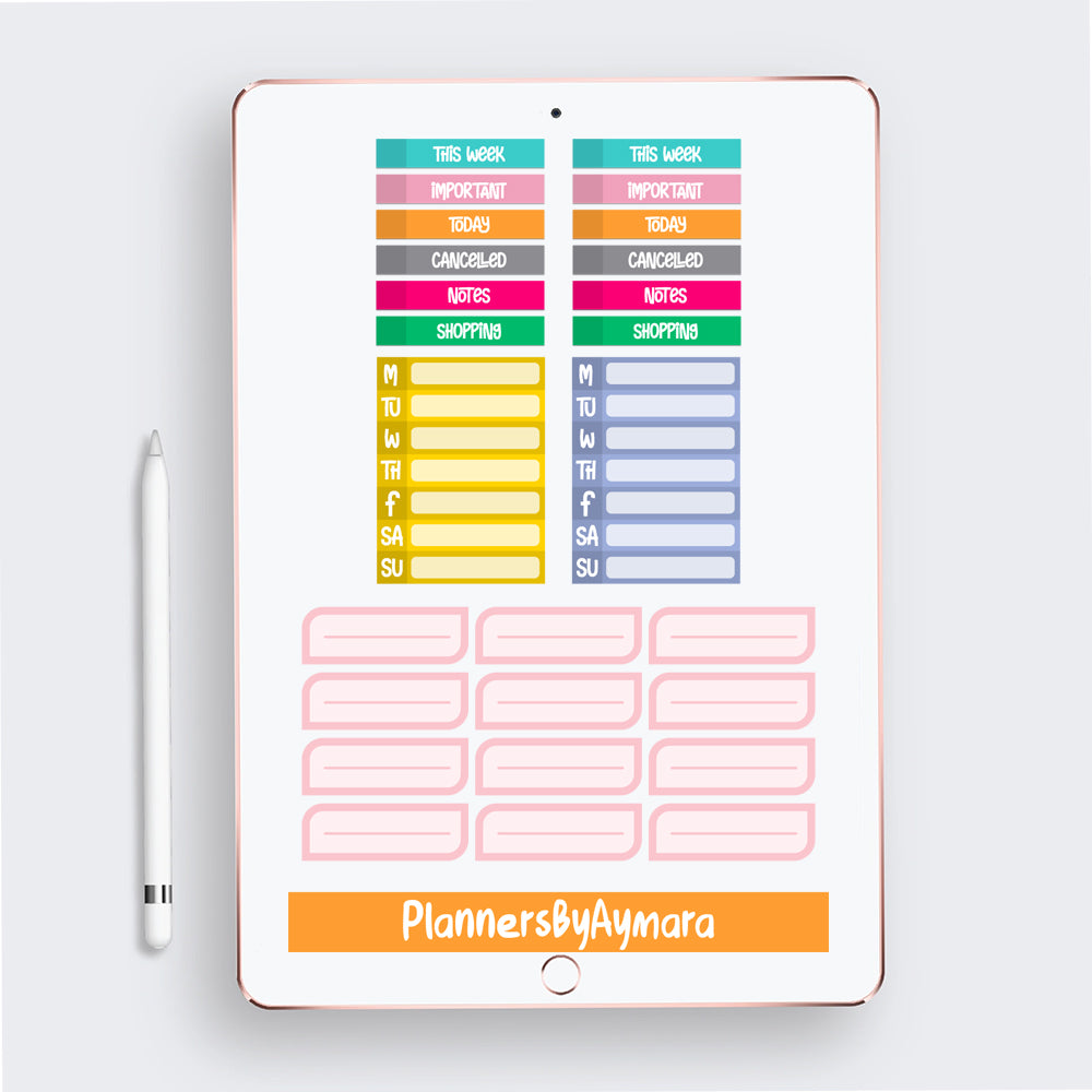 Everyday Daily Routine Digital Planner Stickers GoodNotes Pre-cropped ...