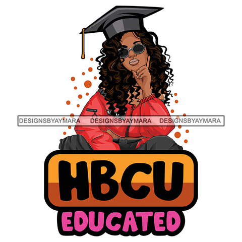 Pretty Black Woman Squatting Successful Educated Sunglasses White Background SVG JPG PNG Vector Clipart Cricut Silhouette Cut Cutting