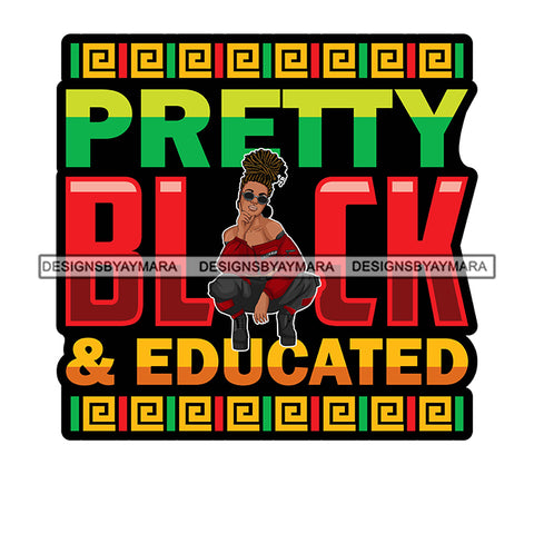 Pretty Afro Woman Squatting Educated Updo Hairstyle Rasta White Background SVG JPG PNG Vector Clipart Cricut Silhouette Cut Cutting
