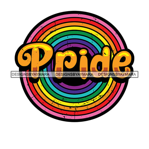 Pride Month Parade Inspirational Round Circle Rainbow Trans White Background SVG JPG PNG Vector Clipart Cricut Silhouette Cut Cutting