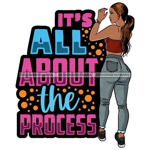 Afro Beautiful Sexy Woman Life Quotes Melanin Nubian Sexy Curvy Ponytail Hairstyle SVG PNG JPG Cutting Files Silhouette Cricut More