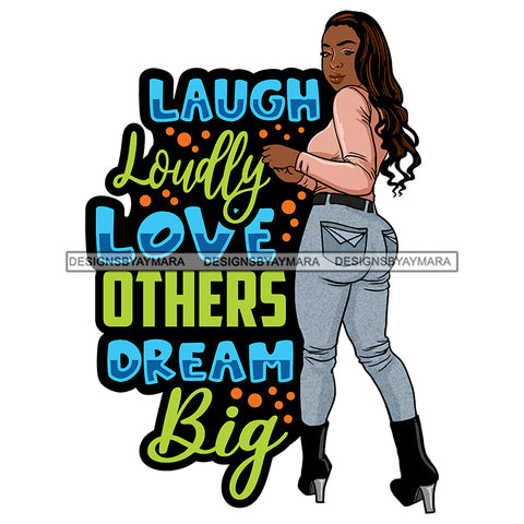 Afro Beautiful Sexy Woman Life Quotes Melanin Nubian Sexy Curvy Wavy Long Hairstyle SVG PNG JPG Cutting Files Silhouette Cricut More