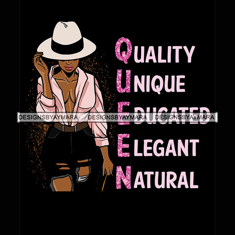 Black Queen Quality Unique Educated Elegant Natural  SVG JPG PNG Vector Clipart Cricut Silhouette Cut Cutting