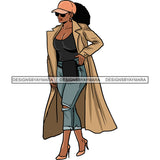 Melanin Woman Baseball Cap Winter Cover Dark Glasses SVG JPG PNG Cutting Files For Silhouette Cricut More