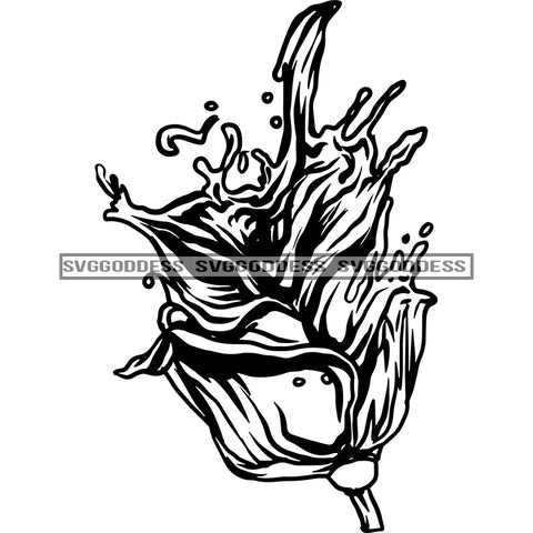 Rose Flower Love Symbol Valentine Romantic Splash Vintage Decoration Bouquet Romance B/W SVG JPG PNG  Designs Cricut Silhouette Cut Cutting
