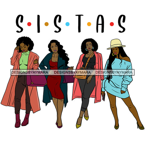 Sassy Sista's Sisters Stepping Out SVG JPG PNG Vector Clipart Cricut Silhouette Cut Cutting1