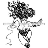 Black Super Hero Superhero Woman Cape Power Strong Melanin Cartoon Costume Brave SVG JPG PNG Clipart Cricut Silhouette Cut Cutting