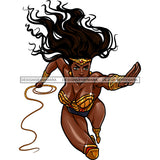 Black Super Woman Hero  Flying Gold Whip Clipart JPG PNG  Clipart Cricut Silhouette Cut Cutting