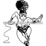 Black Super Hero Superhero Woman Cape Power Strong Melanin Cartoon Costume Brave SVG JPG PNG Clipart Cricut Silhouette Cut Cutting