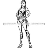 Black Super Hero Superhero Woman Cape Power Strong Melanin Cartoon Costume Brave SVG JPG PNG Clipart Cricut Silhouette Cut Cutting