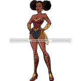 Black Super Woman Hero Afro Clipart JPG PNG  Clipart Cricut Silhouette Cut Cutting