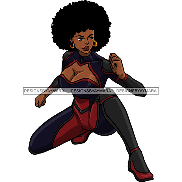 Black Super Woman Afro Clipart JPG PNG  Clipart Cricut Silhouette Cut Cutting
