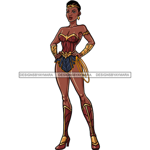 Black Super Woman Hero Afro Clipart JPG PNG  Clipart Cricut Silhouette Cut Cutting