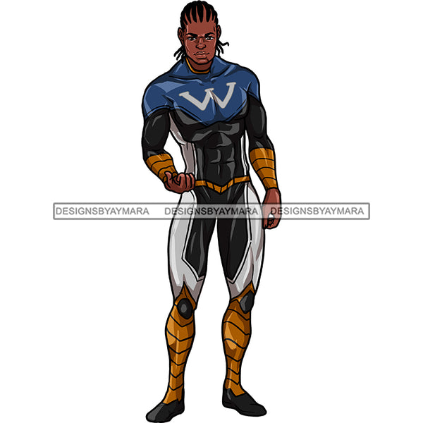 Black Super Hero Man Cornrows Clipart JPG PNG  Clipart Cricut Silhouette Cut Cutting