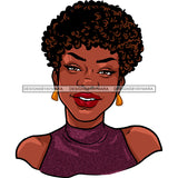 Black Woman Curly Afro Smiling Purple Top JPG PNG  Clipart Cricut Silhouette Cut Cutting