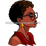 Black Woman Afro In Burgundy Top Dark Gray Glasses  JPG PNG  Clipart Cricut Silhouette Cut Cutting