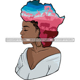 Safari Goddess Africa Continent African American Woman Savanna Animals Hair SVG Cutting Files.