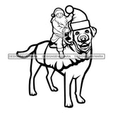 Labrador Dog Wearing Santa Hat Santa Claus Riding Dog Merry Christmas Happy Holyday Santa Outfit Santa Hat SVG PNG JPG Cut Files For Silhouette Cricut and More!
