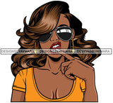 Sassy Lola Wearing Sunglasses Orange Top SVG JPG PNG Vector Clipart Cricut Silhouette Cut Cutting