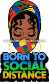 Afro Black Goddess Social Distance Quotes Virus Protection Portrait Bamboo Earrings Bandana Face Mask Sexy Woman Curly Hair Style  SVG Cutting Files For Silhouette  Cricut