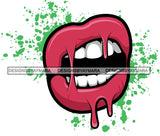Sexy Dripping Lips Cosmetology Lipstick Cosmetics Makeup Lip Bite Balm Gloss Glam Style .SVG Cut Files For Silhouette Cricut and More!