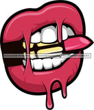 Sexy Dripping Lips Cosmetology Lipstick Cosmetics Makeup Lip Bite Balm Gloss Glam Style .SVG Cut Files For Silhouette Cricut and More!
