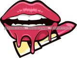 Sexy Dripping Lips Cosmetology Lipstick Cosmetics Makeup Lip Bite Balm Gloss Glam Style .SVG Cut Files For Silhouette Cricut and More!