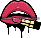Sexy Dripping Lips Cosmetology Lipstick Cosmetics Makeup Lip Bite Balm Gloss Glam Style .SVG Cut Files For Silhouette Cricut and More!