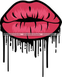 Sexy Dripping Lips Cosmetology Lipstick Cosmetics Makeup Lip Bite Balm Gloss Glam Style .SVG Cut Files For Silhouette Cricut and More!
