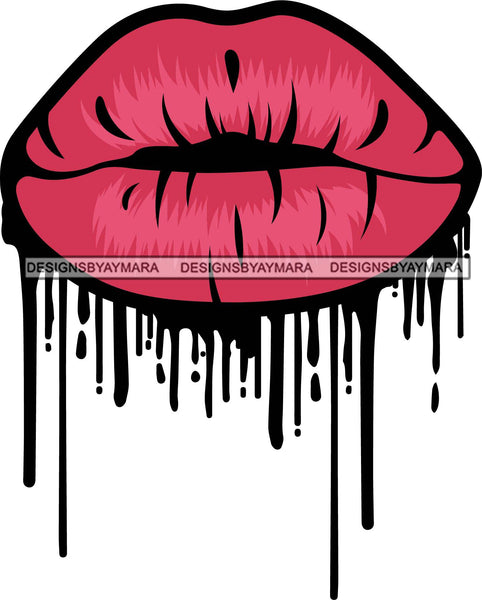 Sexy Dripping Lips Cosmetology Lipstick Cosmetics Makeup Lip Bite Balm Gloss Glam Style .SVG Cut Files For Silhouette Cricut and More!