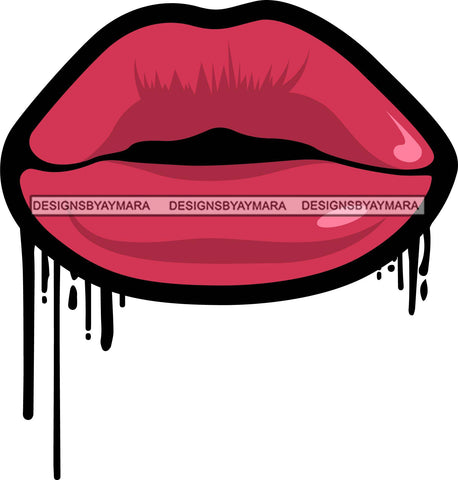 Sexy Dripping Lips Cosmetology Lipstick Cosmetics Makeup Lip Bite Balm Gloss Glam Style .SVG Cut Files For Silhouette Cricut and More!