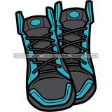 Blue And Gray Sneakers Shoes SVG JPG PNG Vector Clipart Cricut Silhouette Cut Cutting