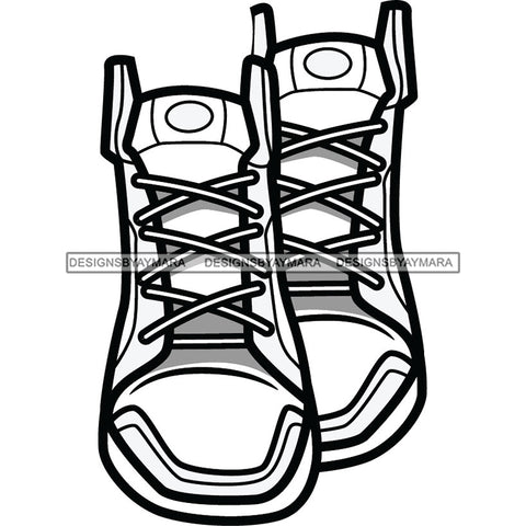 White Sneakers Shoes SVG JPG PNG Vector Clipart Cricut Silhouette Cut Cutting