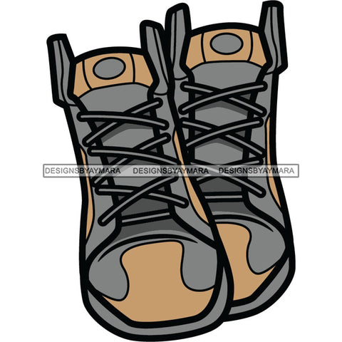 Gray And Beige Tan Sneakers Shoes SVG JPG PNG Vector Clipart Cricut Silhouette Cut Cutting