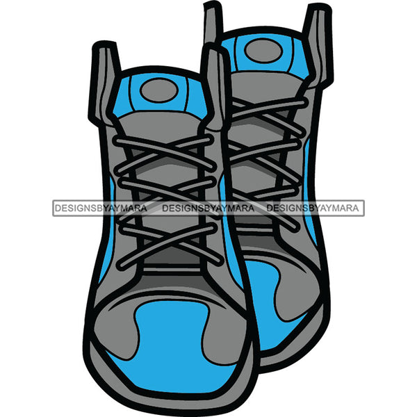 Turquoise And Dark Gray Sneakers Shoes SVG JPG PNG Vector Clipart Cricut Silhouette Cut Cutting