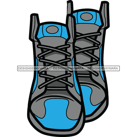 Turquoise And Dark Gray Sneakers Shoes SVG JPG PNG Vector Clipart Cricut Silhouette Cut Cutting