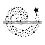 Shooting Stars Cosmos Astrology Asteroids Glitter Universe Galaxy Tail Night Spiral B/W SVG JPG PNG Vector Clipart Cricut Silhouette Cut Cutting