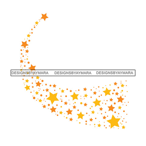 Shooting Stars Cosmos Astrology Asteroids Glitter Universe Galaxy Tail Night Gold Color SVG JPG PNG Vector Clipart Cricut Silhouette Cut Cutting