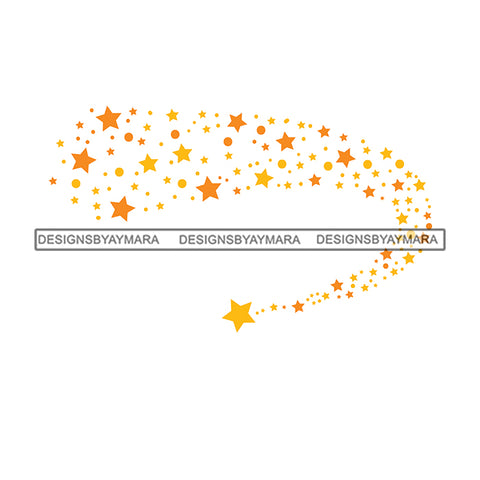 Shooting Stars Cosmos Astrology Asteroids Glitter Universe Galaxy Tail Night Gold Color SVG JPG PNG Vector Clipart Cricut Silhouette Cut Cutting