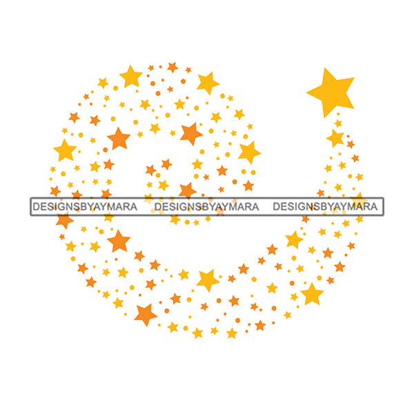 Shooting Stars Cosmos Astrology Asteroids Glitter Universe Galaxy Tail Night Gold Spiral SVG JPG PNG Vector Clipart Cricut Silhouette Cut Cutting