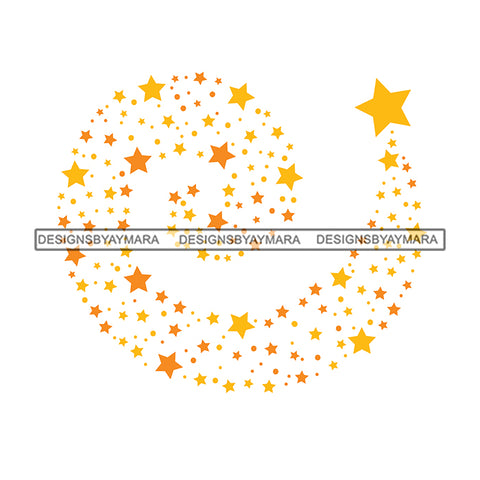 Shooting Stars Cosmos Astrology Asteroids Glitter Universe Galaxy Tail Night Gold Spiral SVG JPG PNG Vector Clipart Cricut Silhouette Cut Cutting