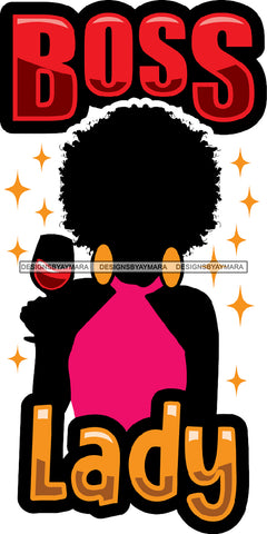 Afro Woman Drinking Wine Feeling Fine Relax SVG Cutting Files For Silhouette Cricut and More!