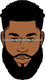Afro Handsome Sexy Black Man Bearded Hipster Model Fashion Male Guy Stylish Close-up Macho Manly SVG Files For Cutting