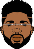 Afro Handsome Sexy Black Man Bearded Hipster Model Fashion Male Guy Stylish Close-up Macho Manly SVG Files For Cutting