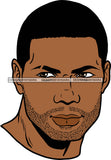 Afro Handsome Sexy Black Man Shadow Tight Sculped Beard Hipster Model Fashion Male Guy Stylish Close-up Macho Manly SVG Files For Cutting
