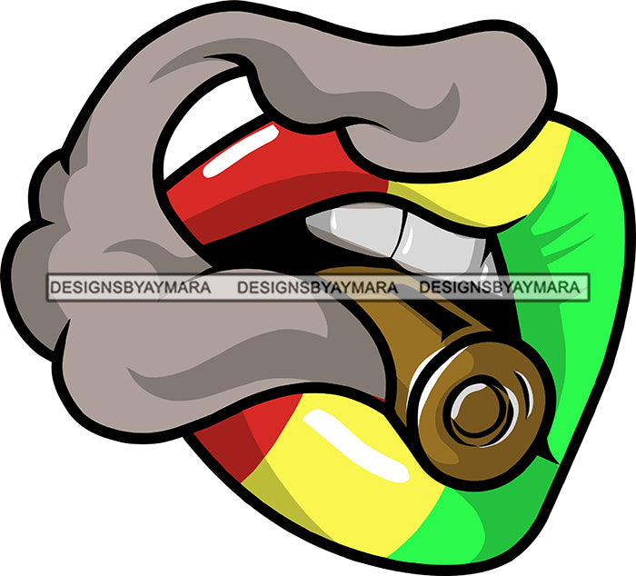 Hack Blund Rasta Rasta Mouth Bullet Marijuana Lips Blunt Joint Cannabis Smoke Stoned SV ...