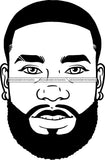 Afro Handsome Sexy Black Man Bearded Hipster Model Fashion Male Guy Stylish Close-up Macho Manly B/W SVG Files For Cutting