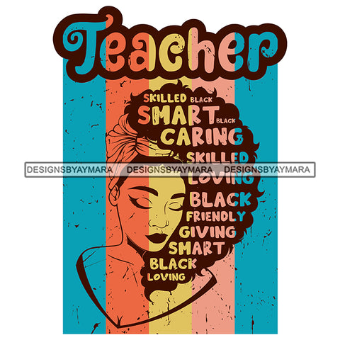 Teacher Skilled Smart Caring  SVG JPG PNG Vector Clipart Cricut Silhouette Cut Cutting1
